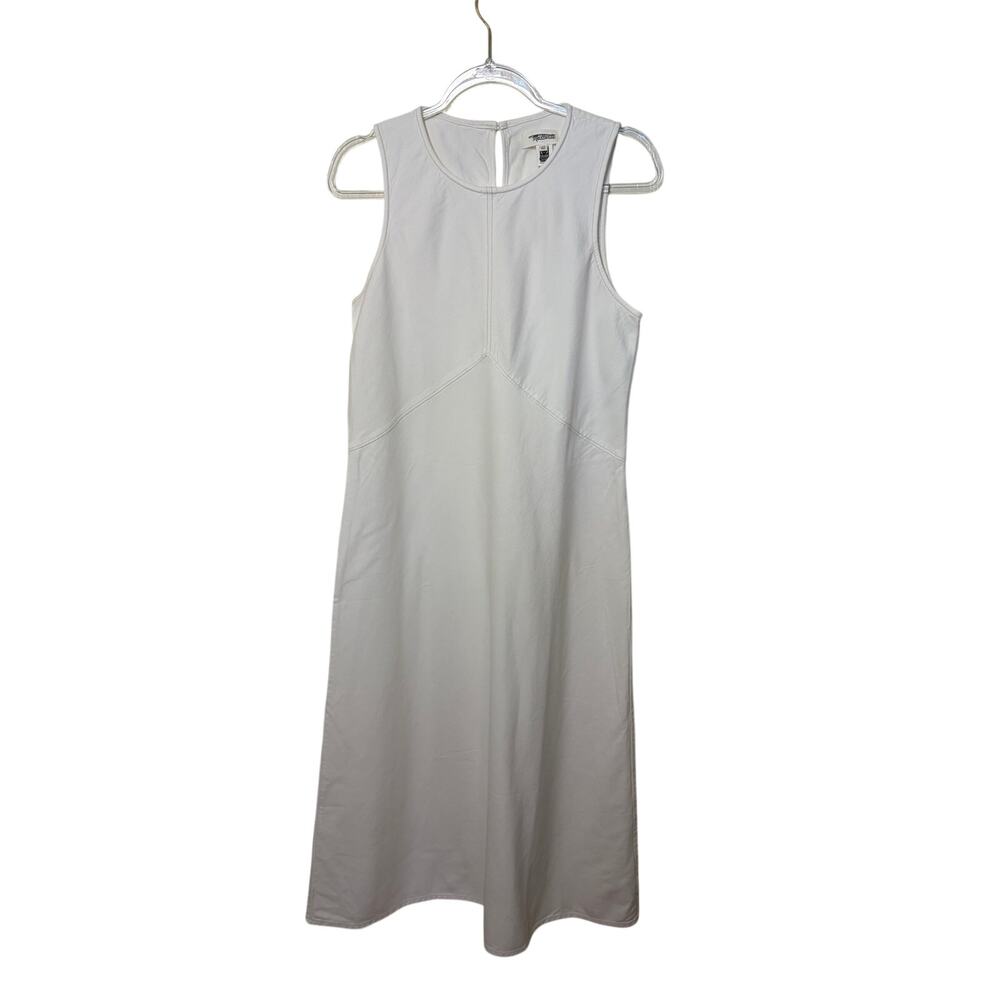Madewell Denim Seamed Maxi Dress Tile White Size 10 NEW